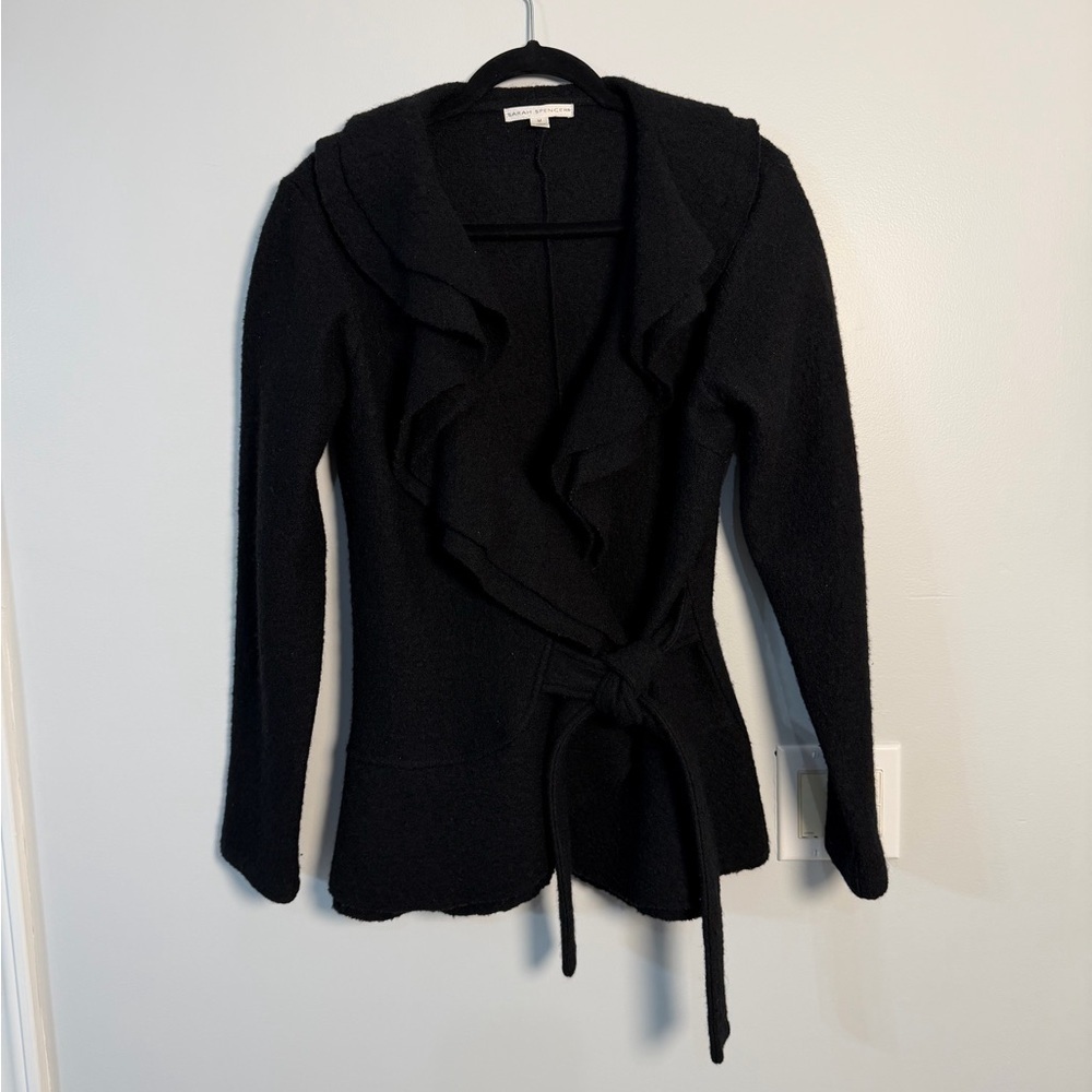 Sarah Spencer Elegant wool wrap sweater